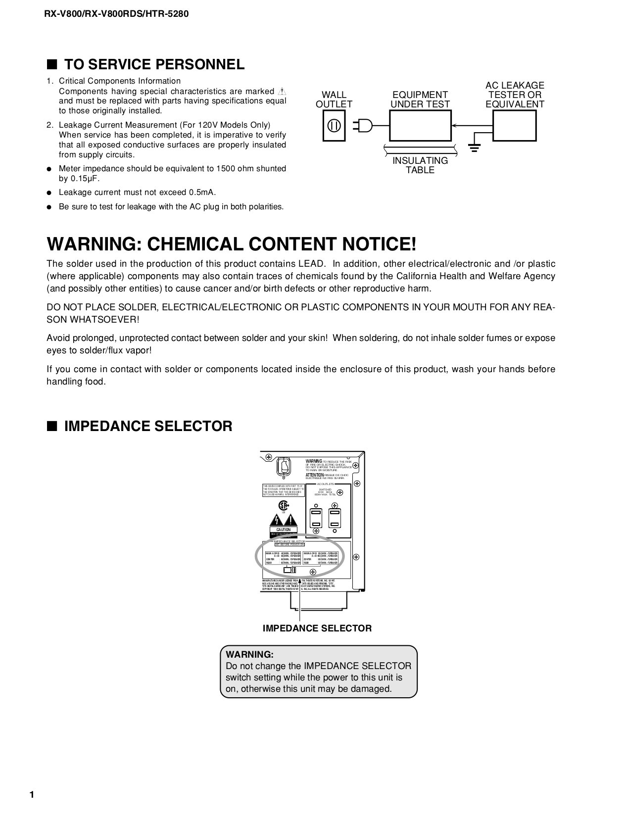 PDF manual for Yamaha Receiver RX-V800
